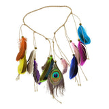 Maxbell Boho Women Indian Festival Feather Tassel Headband Hair Band Hippie Headdress Tribal Hair Rope - Aladdin Shoppers
