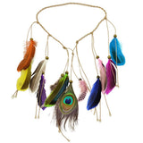 Maxbell Boho Women Indian Festival Feather Tassel Headband Hair Band Hippie Headdress Tribal Hair Rope - Aladdin Shoppers