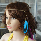 Maxbell Boho Women Indian Festival Feather Tassel Headband Hair Band Hippie Headdress Tribal Hair Rope - Aladdin Shoppers