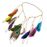 Maxbell Boho Women Indian Festival Feather Tassel Headband Hair Band Hippie Headdress Tribal Hair Rope - Aladdin Shoppers