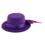 Maxbell Bowler Hat Cap Accessories for 60cm Night Lolita 1/3 BJD Doll Purple Bow - Aladdin Shoppers