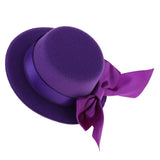 Maxbell Bowler Hat Cap Accessories for 60cm Night Lolita 1/3 BJD Doll Purple Bow - Aladdin Shoppers