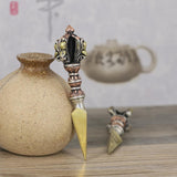 Maxbell Brass Antique Pendant Tibetan Buddhist Vajra Pendant Handmade Nepal Amulet - Aladdin Shoppers