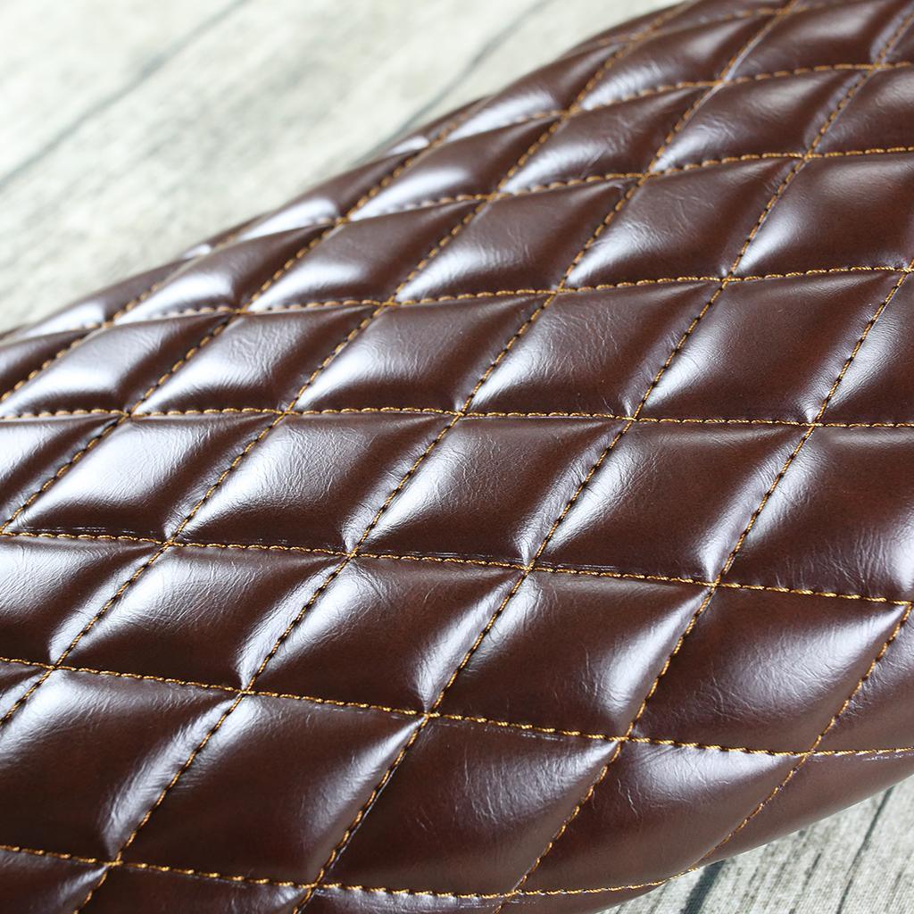 Maxbell Brown Leather Motorcycle Cafe Racer Seat Flat Saddle for Vintage Street Bike - Aladdin Shoppers