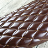 Maxbell Brown Leather Motorcycle Cafe Racer Seat Flat Saddle for Vintage Street Bike - Aladdin Shoppers