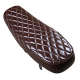 Maxbell Brown Leather Motorcycle Cafe Racer Seat Flat Saddle for Vintage Street Bike - Aladdin Shoppers