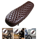Maxbell Brown Leather Motorcycle Cafe Racer Seat Flat Saddle for Vintage Street Bike - Aladdin Shoppers