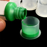 Maxbell Bulk 100 Pcs Clear Plastic Tattoo Ink Cups Caps with Flat Base Non Spill Top Hat, Large Size 15mm - Aladdin Shoppers