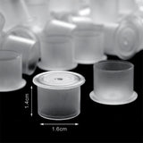 Maxbell Bulk 100 Pcs Clear Plastic Tattoo Ink Cups Caps with Flat Base Non Spill Top Hat, Large Size 15mm - Aladdin Shoppers