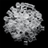 Maxbell Bulk 100 Pcs Clear Plastic Tattoo Ink Cups Caps with Flat Base Non Spill Top Hat, Large Size 15mm - Aladdin Shoppers