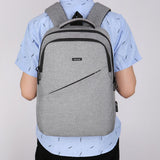Maxbell Business Laptop Backpack Computer School Bag with USB Charging Port Gray - Aladdin Shoppers