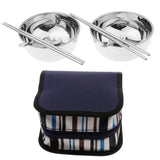 Maxbell Camping Cutlery Set Blue two-piece set (2 bowls + 2 chopsticks + 2 spoons) - Aladdin Shoppers