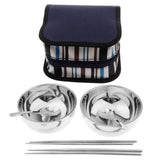 Maxbell Camping Cutlery Set Blue two-piece set (2 bowls + 2 chopsticks + 2 spoons) - Aladdin Shoppers