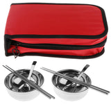 Maxbell Camping Cutlery Set Red (flat-bottomed spoon) two-piece set - Aladdin Shoppers