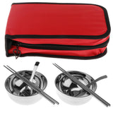 Maxbell Camping Cutlery Set Red (flat-bottomed spoon) two-piece set - Aladdin Shoppers