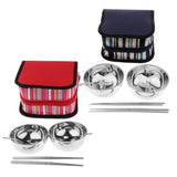 Maxbell Camping Cutlery Set Red two-piece set (2 bowls + 2 chopsticks + 2 spoons) - Aladdin Shoppers