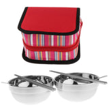 Maxbell Camping Cutlery Set Red two-piece set (2 bowls + 2 chopsticks + 2 spoons) - Aladdin Shoppers