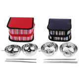 Maxbell Camping Cutlery Set Red two-piece set (2 bowls + 2 chopsticks + 2 spoons) - Aladdin Shoppers