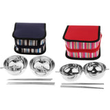 Maxbell Camping Cutlery Set Red two-piece set (2 bowls + 2 chopsticks + 2 spoons) - Aladdin Shoppers