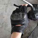 Maxbell Carbon Fiber Motorcycle Half Finger Gloves Motorbike Ride Fingerless XL - Aladdin Shoppers