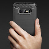 Maxbell Carbon Fiber TPU Soft Cover Suitable for Samsung Galaxy S10 E Black - Aladdin Shoppers