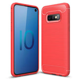 Maxbell Carbon Fiber TPU Soft Cover Suitable for Samsung Galaxy S10 E Red - Aladdin Shoppers
