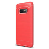 Maxbell Carbon Fiber TPU Soft Cover Suitable for Samsung Galaxy S10 E Red - Aladdin Shoppers