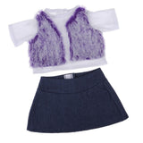 Maxbell Casual Outfits Plush Tee & Denim Skirt For 18inch Dolls Purple - Aladdin Shoppers