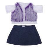 Maxbell Casual Outfits Plush Tee & Denim Skirt For 18inch Dolls Purple - Aladdin Shoppers