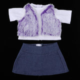 Maxbell Casual Outfits Plush Tee & Denim Skirt For 18inch Dolls Purple - Aladdin Shoppers