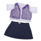 Maxbell Casual Outfits Plush Tee & Denim Skirt For 18inch Dolls Purple - Aladdin Shoppers