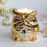 Maxbell Ceramic Candle Holder Owl Shaped Tea Light Tealight Candleholder Ornament A - Aladdin Shoppers