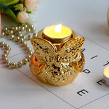 Maxbell Ceramic Candle Holder Owl Shaped Tea Light Tealight Candleholder Ornament B - Aladdin Shoppers