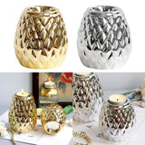 Maxbell Ceramic Candle Holder Pineapple Shaped Candleholder Ornament Golden S - Aladdin Shoppers