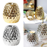 Maxbell Ceramic Candle Holder Pineapple Shaped Candleholder Ornament Golden S - Aladdin Shoppers