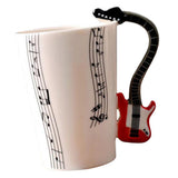 Maxbell Ceramic Cup Coffee Mug Instrument Mug Creative Gift Red Guitar Stave - Aladdin Shoppers