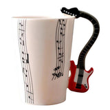 Maxbell Ceramic Cup Coffee Mug Instrument Mug Creative Gift Red Guitar Stave - Aladdin Shoppers