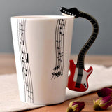 Maxbell Ceramic Cup Coffee Mug Instrument Mug Creative Gift Red Guitar Stave - Aladdin Shoppers