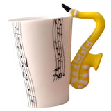 Maxbell Ceramic Cup Coffee Mug Instrument Mug Creative Gift Yellow Saxophone Stave - Aladdin Shoppers