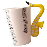 Maxbell Ceramic Cup Coffee Mug Instrument Mug Creative Gift Yellow Saxophone Stave - Aladdin Shoppers