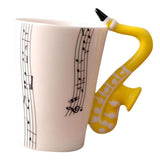 Maxbell Ceramic Cup Coffee Mug Instrument Mug Creative Gift Yellow Saxophone Stave - Aladdin Shoppers