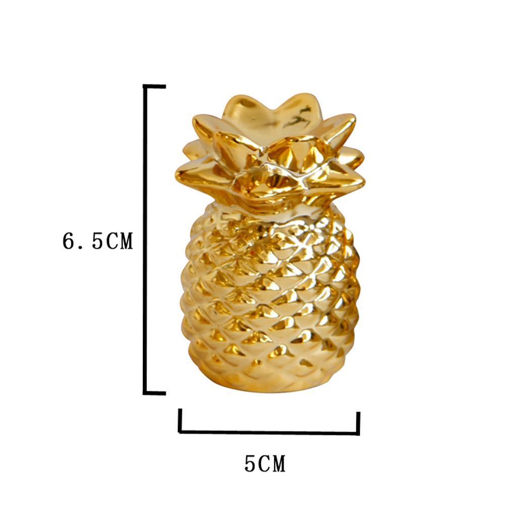 Maxbell Ceramic Cute Animal Fruit Figurine Golden Color Home Decoration Pineapple - Aladdin Shoppers