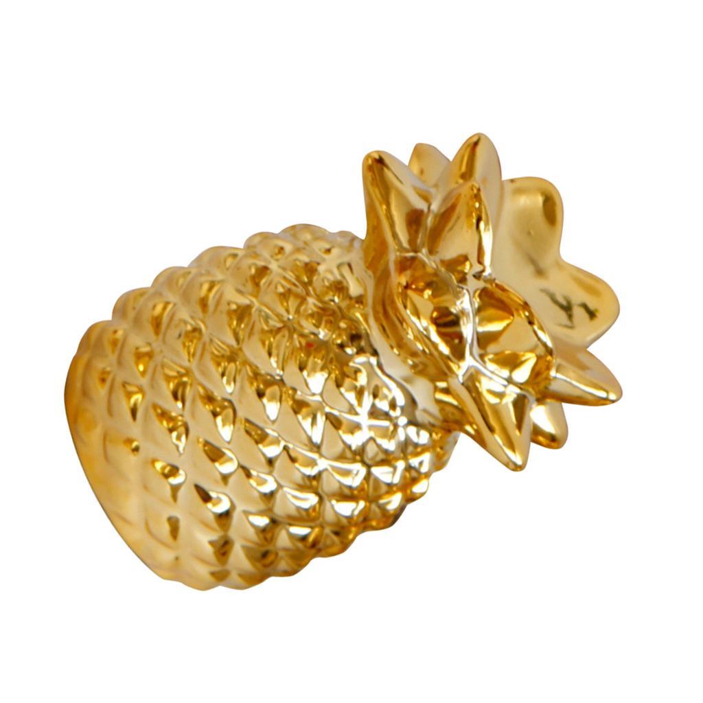 Maxbell Ceramic Cute Animal Fruit Figurine Golden Color Home Decoration Pineapple - Aladdin Shoppers