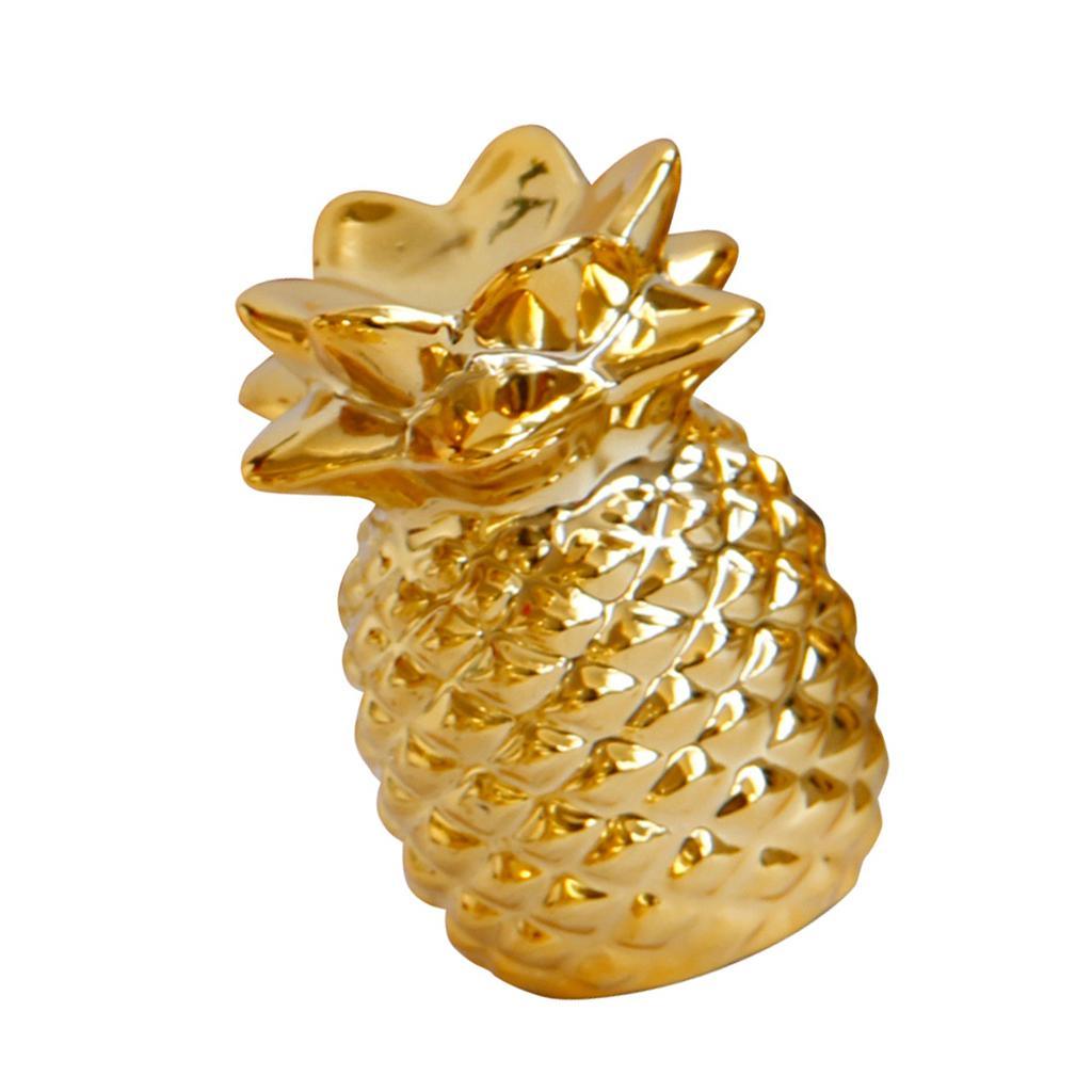 Maxbell Ceramic Cute Animal Fruit Figurine Golden Color Home Decoration Pineapple - Aladdin Shoppers