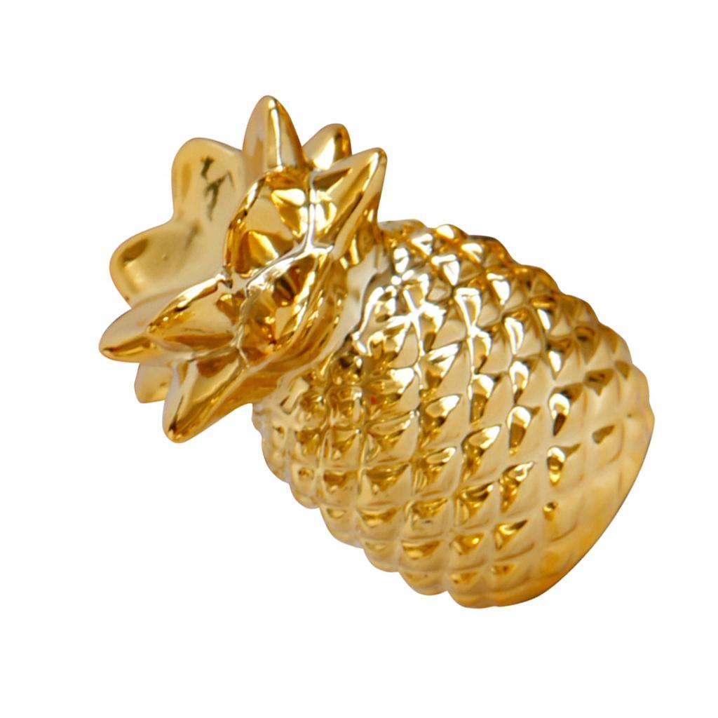 Maxbell Ceramic Cute Animal Fruit Figurine Golden Color Home Decoration Pineapple - Aladdin Shoppers