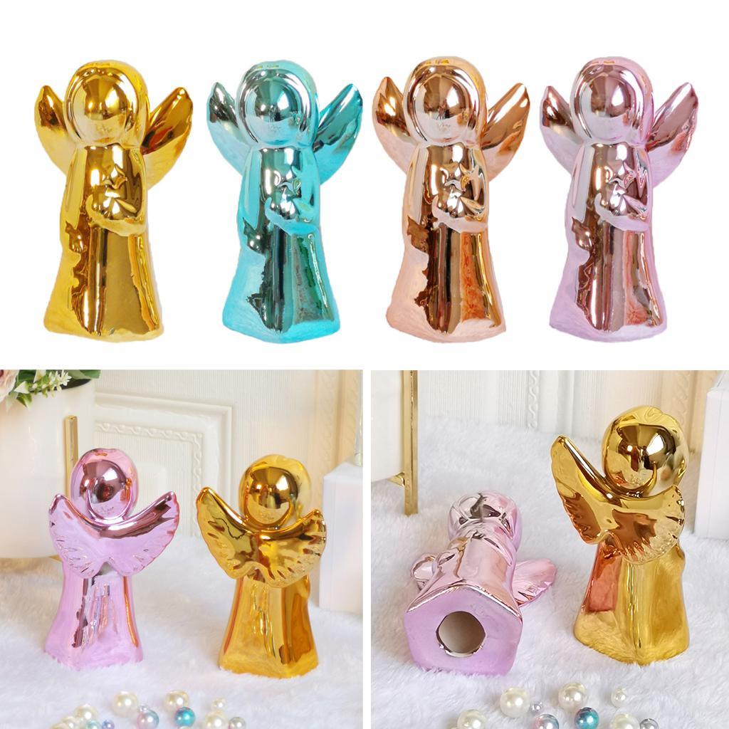 Maxbell Ceramic Fairy Angel Shaped Figurine Ornament Gift Home Decoration Gold - Aladdin Shoppers