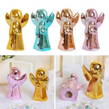 Maxbell Ceramic Fairy Angel Shaped Figurine Ornament Gift Home Decoration Gold - Aladdin Shoppers