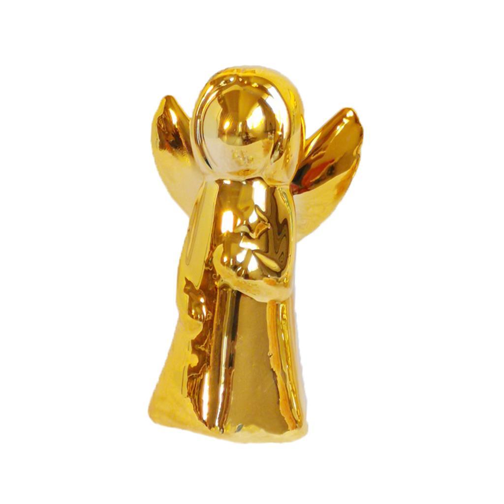 Maxbell Ceramic Fairy Angel Shaped Figurine Ornament Gift Home Decoration Gold - Aladdin Shoppers