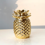 Maxbell Ceramic Golden Pineapple Figurine Ornament Artificial Fruit Showpiece L - Aladdin Shoppers