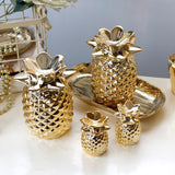 Maxbell Ceramic Golden Pineapple Figurine Ornament Artificial Fruit Showpiece S - Aladdin Shoppers
